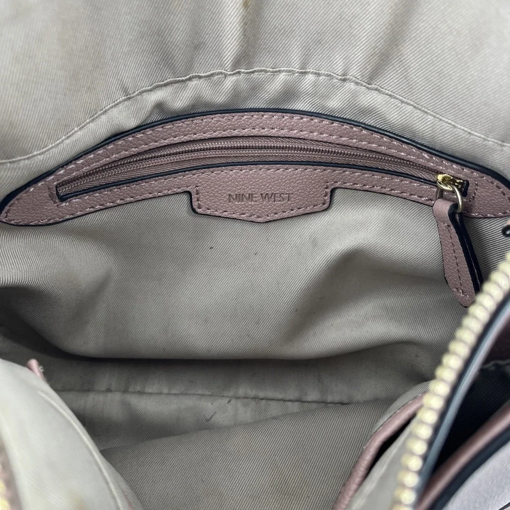 Nine West Shayden Jet Set Crossbody Begonia Dusty Rose‎ Mauve Pastel Pink Bag